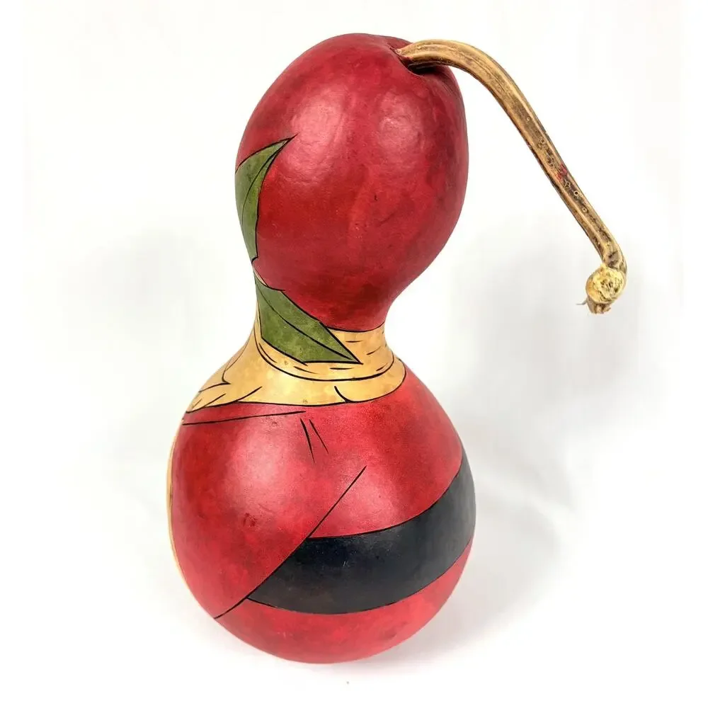Hand Painted Santa Claus Gourd 12” Christmas Folk Art Vintage 1990s